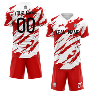 custom soccer uniform jersey kids adults personalized set jersey shirt red