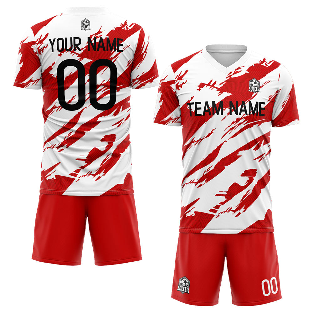 custom soccer uniform jersey kids adults personalized set jersey shirt red