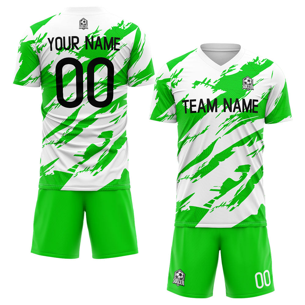 custom soccer set jersey kids adults personalized soccer green