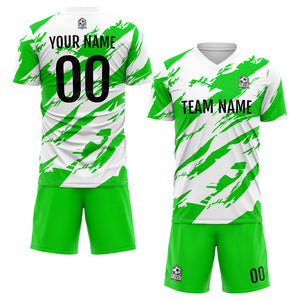 Uniforme de fútbol personalizado para niños y adultos & camiseta usada & verde y blanca