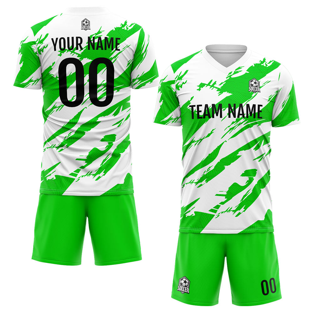 Uniforme de fútbol personalizado para niños y adultos & camiseta usada & verde y blanca