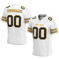 customized authentic football jersey white black-gold mesh