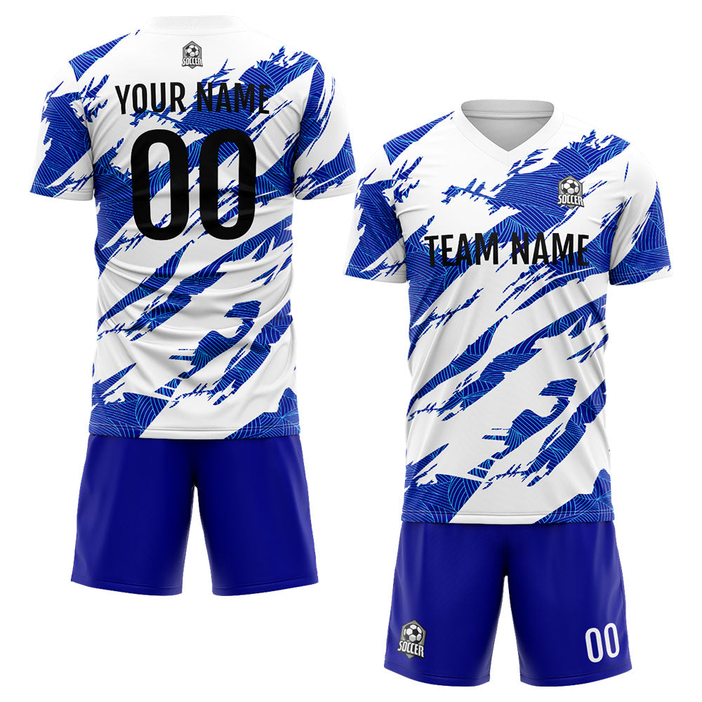 Uniforme de fútbol personalizado para niños y adultos & camiseta & conjunto personalizado & color azul marino y blanco
