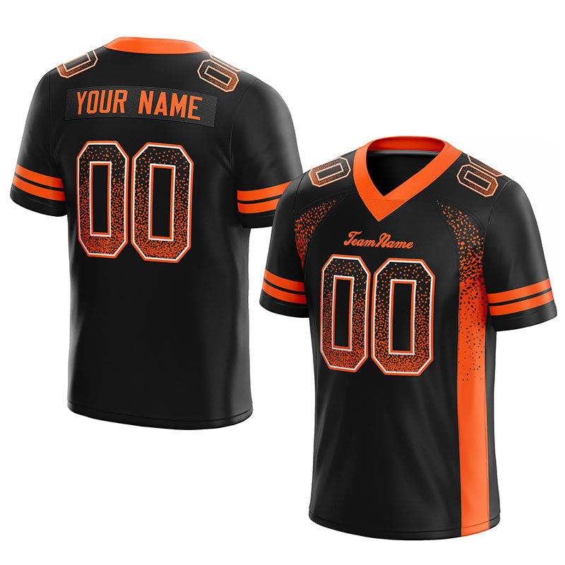 custom authentic drift fashion football jersey black-orange mesh