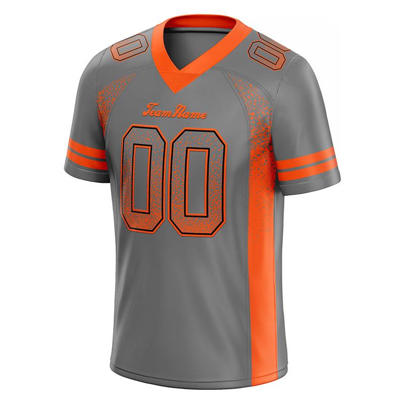custom authentic drift fashion football jersey gray-orange mesh