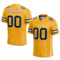 custom authentic football jersey gold black-white mesh