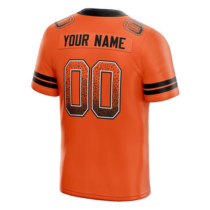 custom authentic drift fashion football jersey orange-black mesh