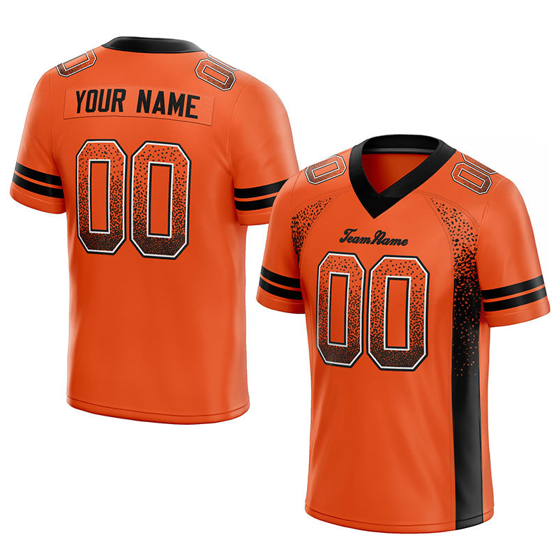 custom authentic drift fashion football jersey orange-black mesh
