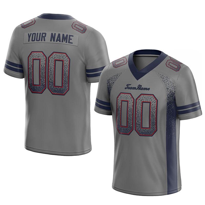custom authentic drift fashion football jersey gray-navy mesh