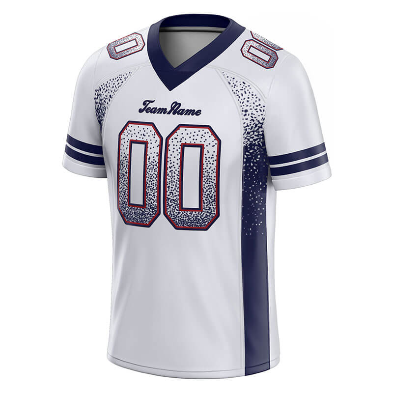 custom authentic drift fashion football jersey white-navy mesh