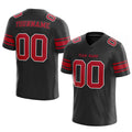 customized authentic football jersey black red-white mesh