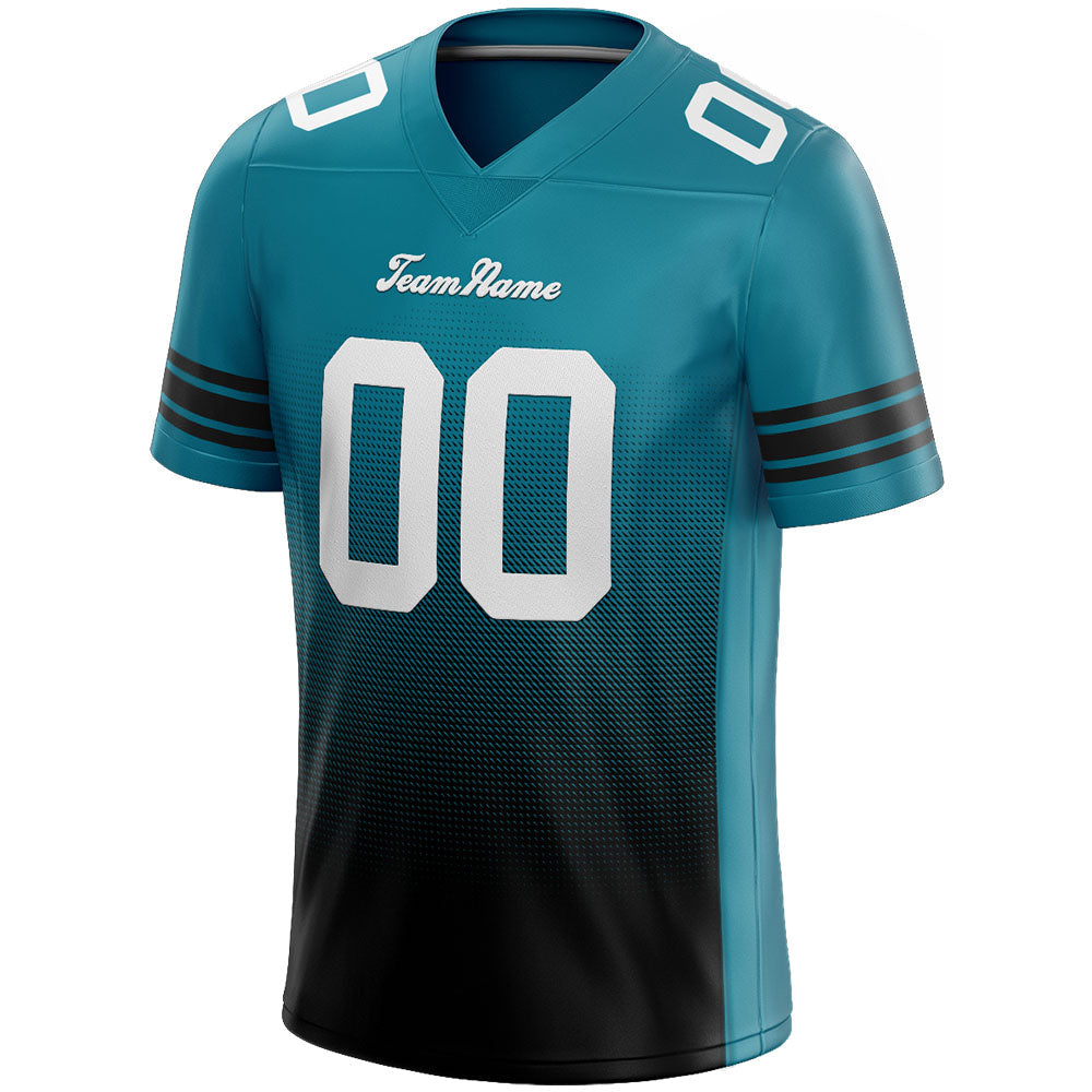 custom authentic drift fashion football jersey teal-black