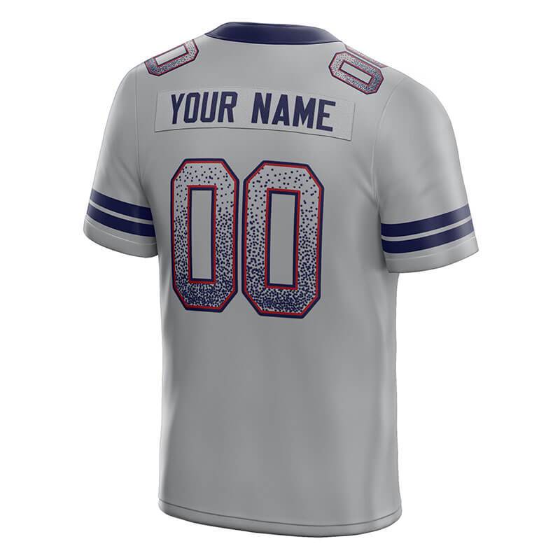 custom authentic drift fashion football jersey gray-navy mesh