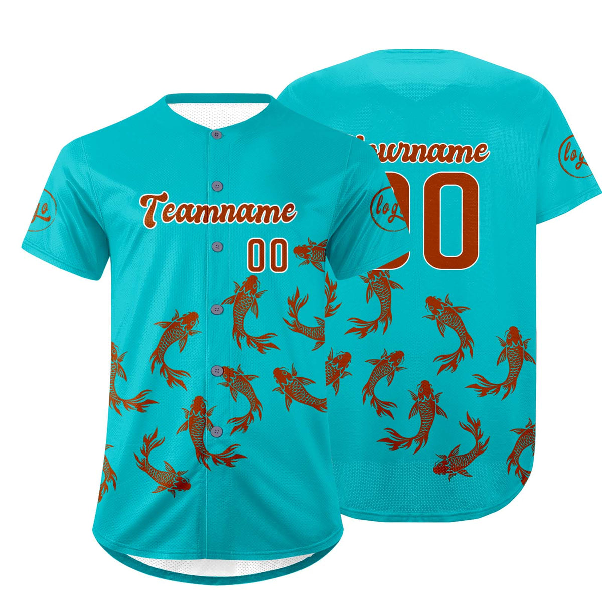 Camiseta de béisbol personalizada color naranja cian con degradado uniformes de equipo personalizados con nombre y número