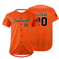 Camiseta de béisbol personalizada naranja y negra con dise?o degradado uniformes de equipo con nombre y número