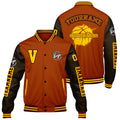 Chaquetas universitarias personalizadas de color naranja mate y marrón para hombres & mujeres y jóvenes & Chaquetas Letterman personalizadas