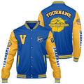 Chaquetas universitarias personalizadas en color azul y amarillo para hombres & mujeres y jóvenes