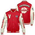 Chaquetas universitarias personalizadas de color rojo crema para hombres & mujeres y jóvenes & Chaquetas Letterman personalizadas