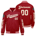 Chaquetas universitarias personalizadas de color rojo crema para hombres & mujeres y jóvenes & Chaquetas Letterman personalizadas