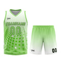 Uniforme de baloncesto personalizado blanco y verde con tu logotipo-nombre y número impresos