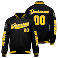 Chaquetas universitarias personalizadas negras y amarillas para hombres & mujeres y jóvenes & Chaquetas Letterman personalizadas