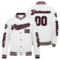 Chaquetas universitarias personalizadas color granate y blanco para hombres & mujeres y jóvenes & Chaquetas Letterman personalizadas