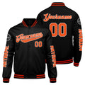 Chaquetas universitarias personalizadas negras y naranjas para hombres & mujeres y jóvenes & Chaquetas Letterman personalizadas