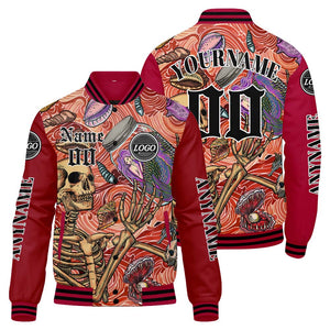 Chaquetas universitarias rojas personalizadas para hombres & mujeres y jóvenes & Chaquetas Letterman personalizadas