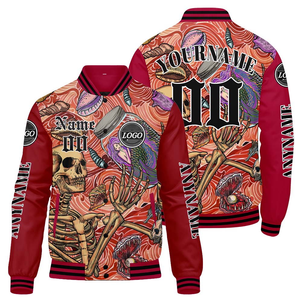 Chaquetas universitarias rojas personalizadas para hombres & mujeres y jóvenes & Chaquetas Letterman personalizadas