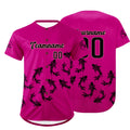 Camiseta de béisbol personalizada rosa y negra con degradado uniformes de equipo personalizados con nombre y número