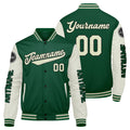 Chaquetas universitarias personalizadas de color verde crema para hombres & mujeres y jóvenes & Chaquetas Letterman personalizadas