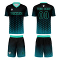 Conjunto personalizado de camiseta y jersey verde para niños y adultos