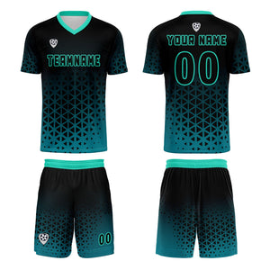 Conjunto personalizado de camiseta y jersey verde para niños y adultos