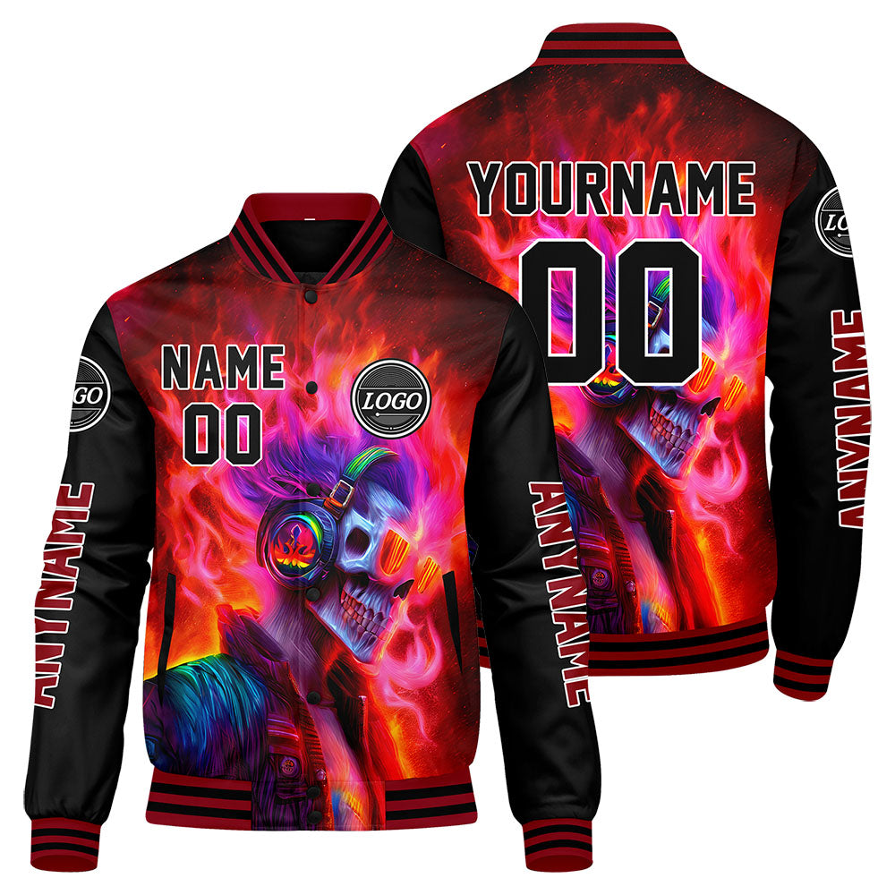Chaquetas universitarias rojas y negras personalizadas para hombres & mujeres y jóvenes & Chaquetas Letterman personalizadas