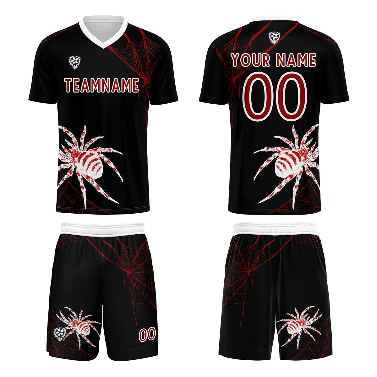 Conjunto personalizado de camiseta de fútbol rojo oscuro para niños y adultos