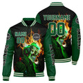 Chaquetas universitarias personalizadas en verde y negro para hombres & mujeres y jóvenes & Chaquetas Letterman personalizadas