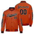 Chaquetas universitarias personalizadas negras y naranjas para hombres & mujeres y jóvenes & Chaquetas Letterman personalizadas