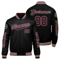 Chaquetas universitarias personalizadas color granate y negro para hombres & mujeres y jóvenes & Chaquetas Letterman personalizadas