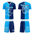 Conjunto personalizado de camiseta de uniforme azul oscuro para niños y adultos