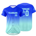 Camiseta de béisbol azul oscuro personalizada con degradado uniformes de equipo con nombre y número
