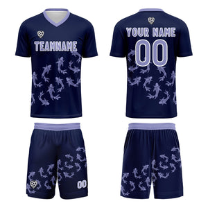Conjunto personalizado de camiseta de fútbol color morado oscuro para niños y adultos