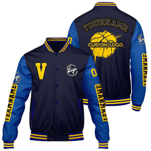 Chaquetas universitarias azul marino personalizadas para hombres & mujeres y jóvenes & Chaquetas tipo letterman personalizadas