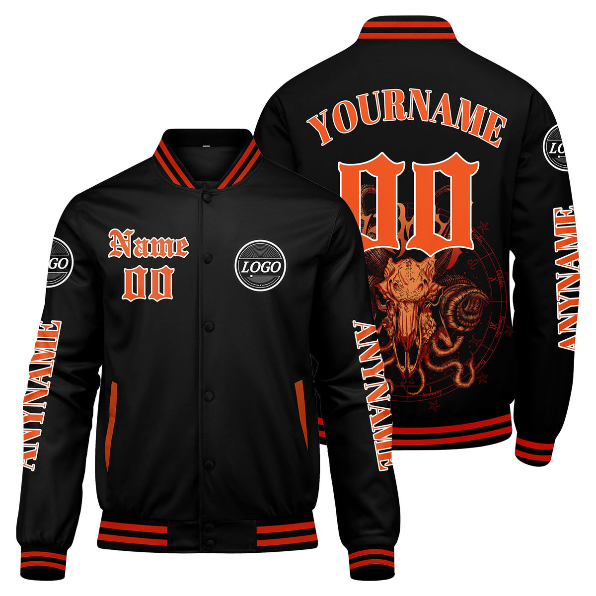 Chaquetas universitarias naranjas personalizadas para hombres & mujeres y jóvenes & Chaquetas Letterman personalizadas