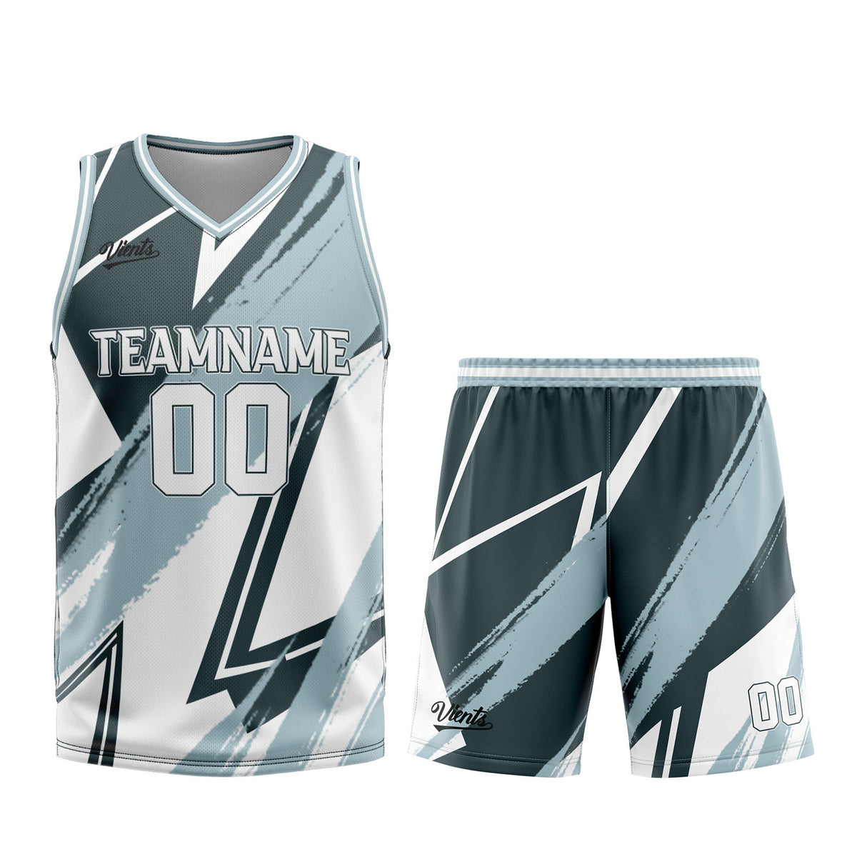 Uniforme de baloncesto personalizado en verde mate y blanco con tu logotipo-nombre y número impresos