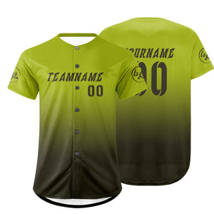 Camiseta de béisbol personalizada verde oscuro con degradado uniformes de equipo personalizados con nombre y número