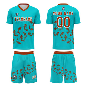 Conjunto personalizado de camiseta de fútbol azul marino para niños y adultos