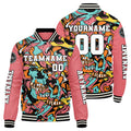 Chaquetas universitarias rosas personalizadas para hombres & mujeres y jóvenes & Chaquetas Letterman personalizadas