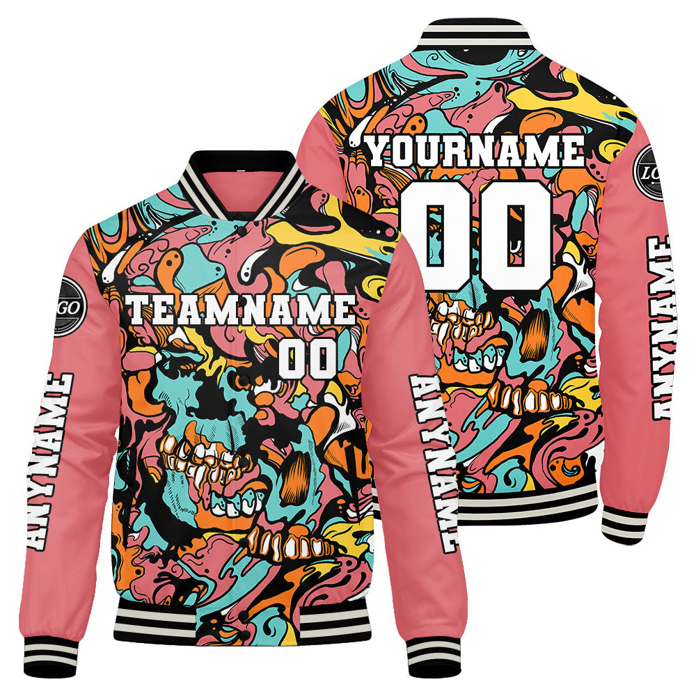 Chaquetas universitarias rosas personalizadas para hombres & mujeres y jóvenes & Chaquetas Letterman personalizadas