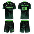 Conjunto personalizado de camiseta de uniforme verde claro azul para niños y adultos