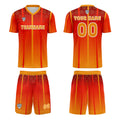 Conjunto personalizado de camiseta de uniforme naranja y amarillo para niños y adultos